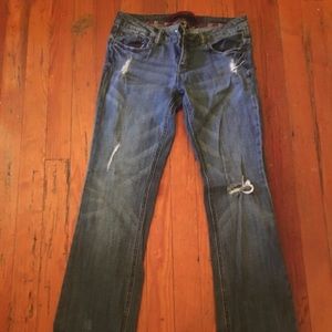 Refuge Low rise faded ripped jeans.